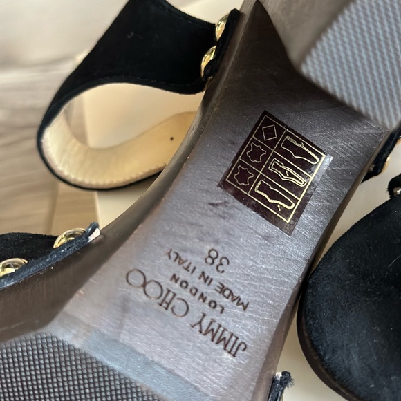 Jimmy Choo Urban Sue in Black Suede and Gold NWT - Picture 6 of 10